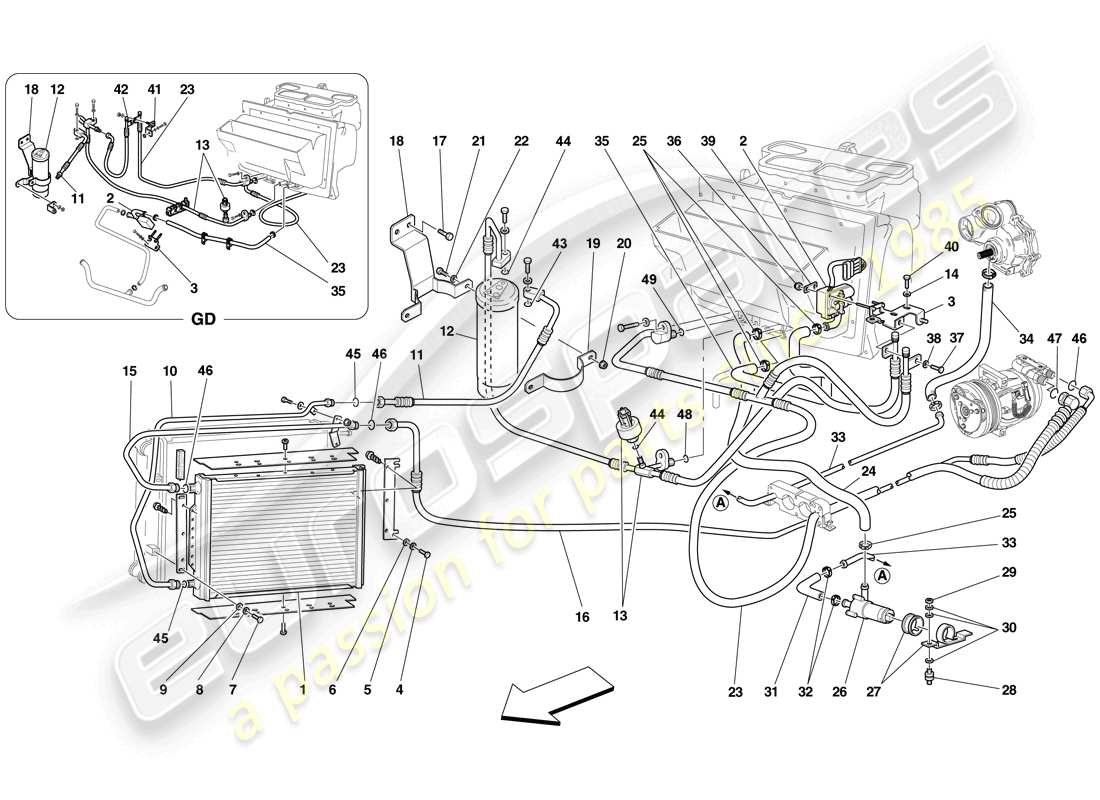 ferrari f430 scuderia (rhd) ac system parts diagram