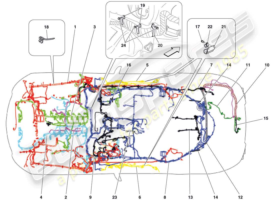 ferrari 599 sa aperta (usa) electrical system parts diagram