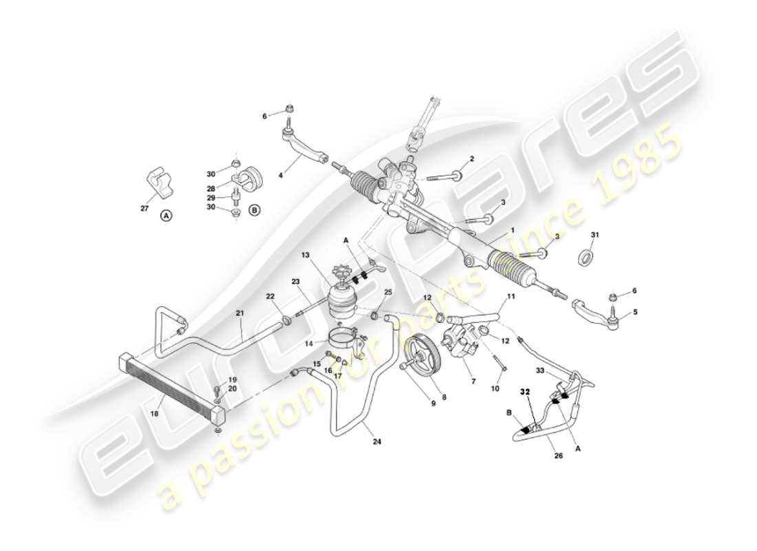 aston martin vanquish (2003) power steering parts diagram