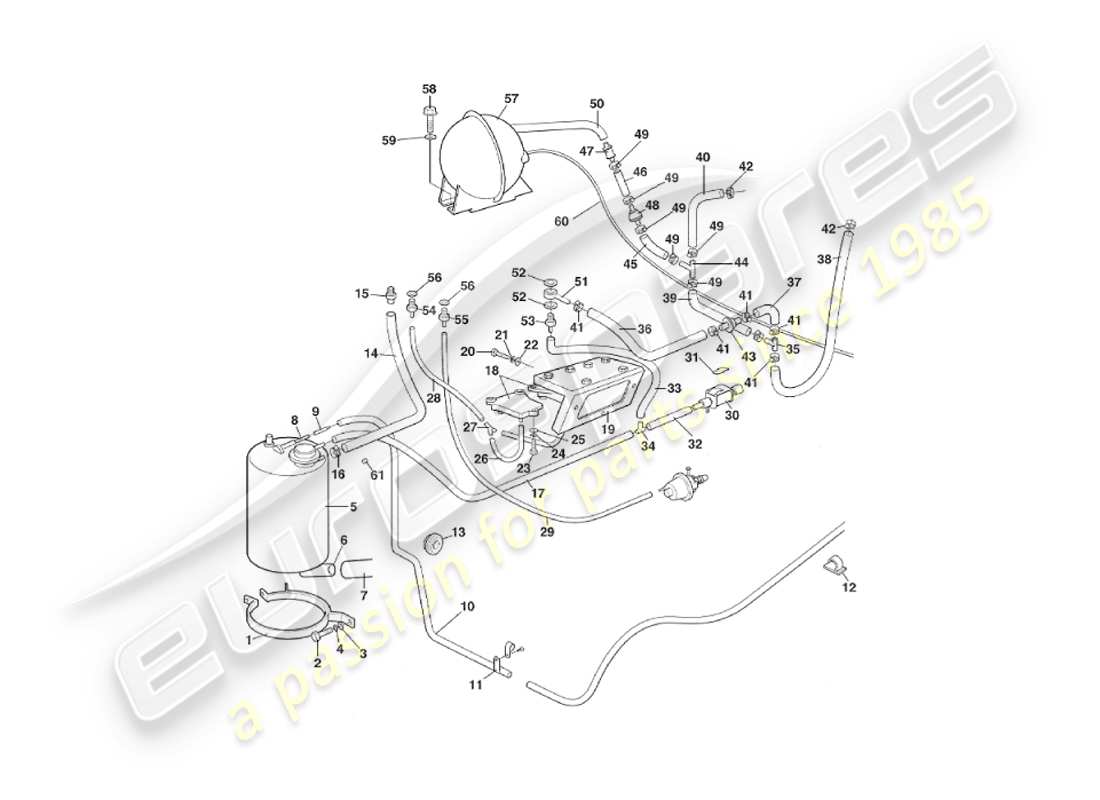 aston martin v8 virage (2000) vacuum system parts diagram