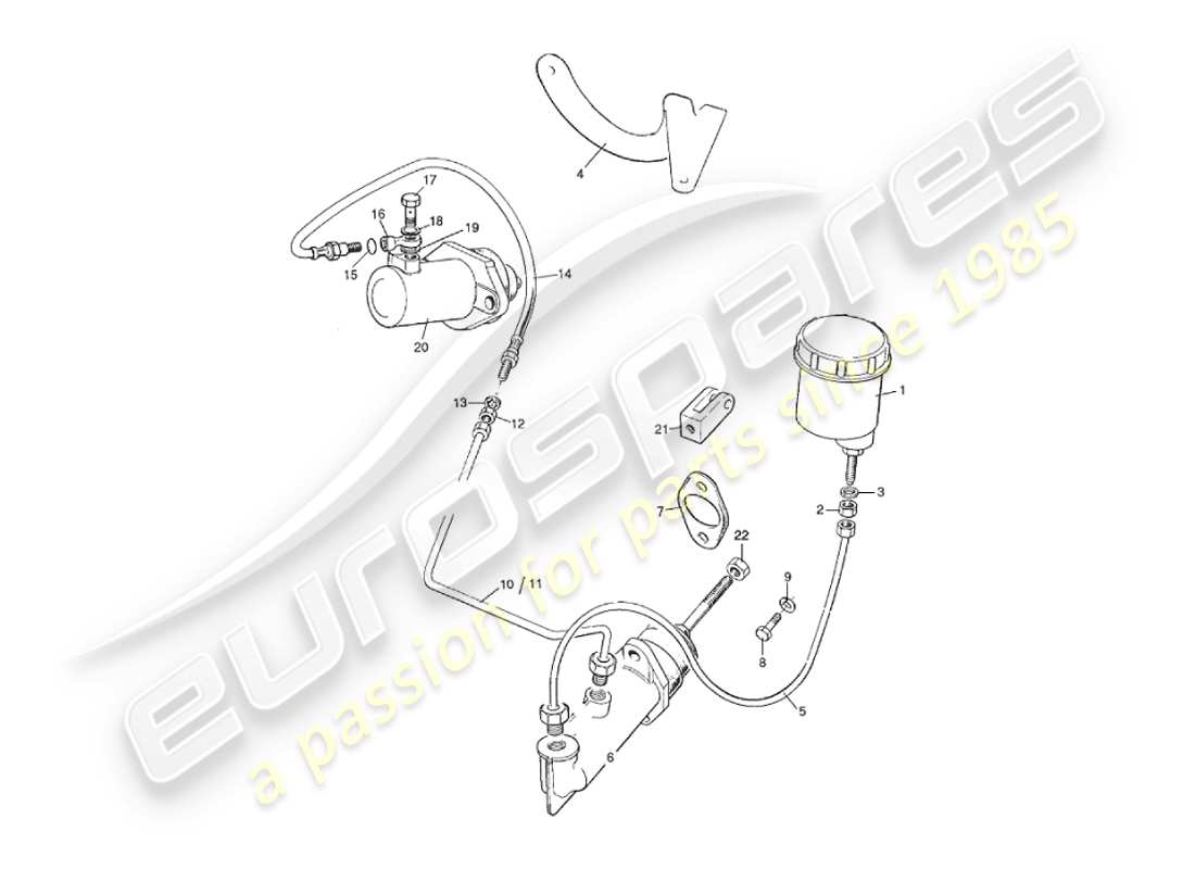 aston martin v8 virage (2000) clutch hydraulics parts diagram