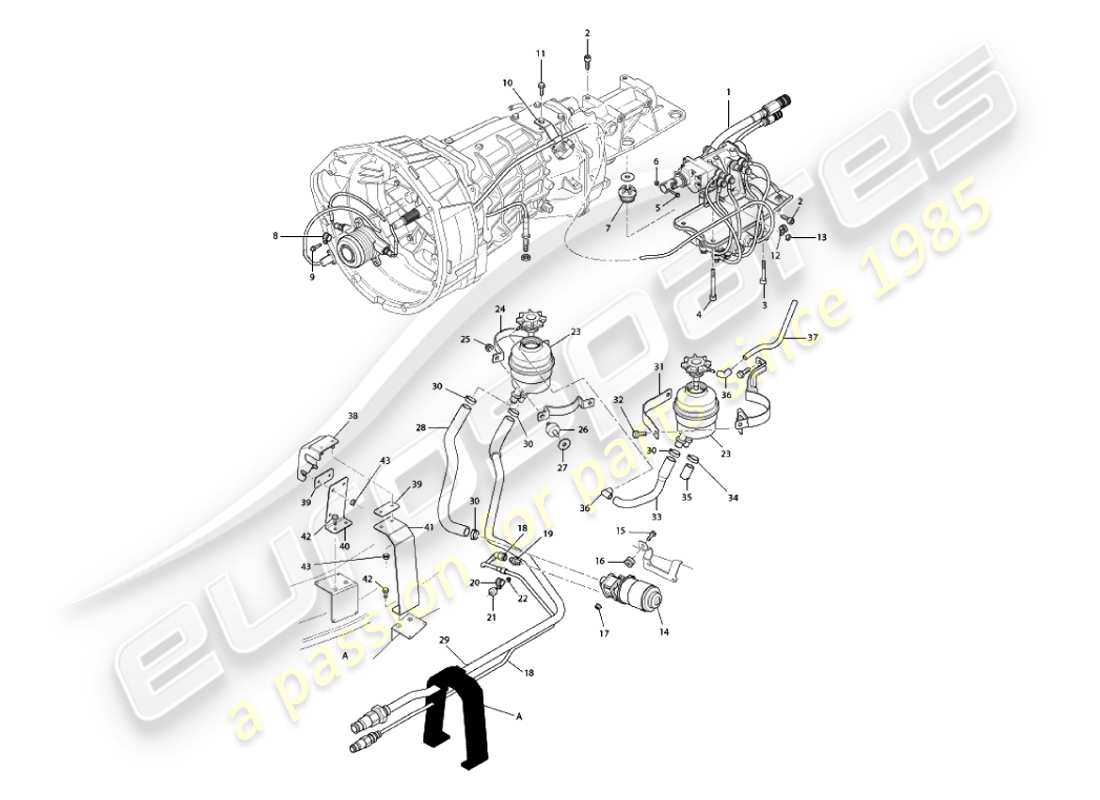 aston martin vanquish (2003) asm hydraulic system parts diagram