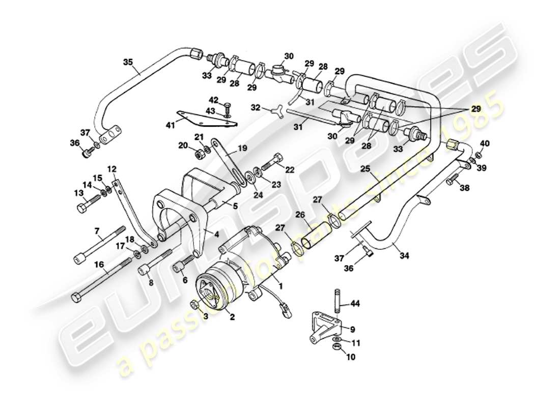aston martin v8 volante (1997) secondary air injection system parts diagram