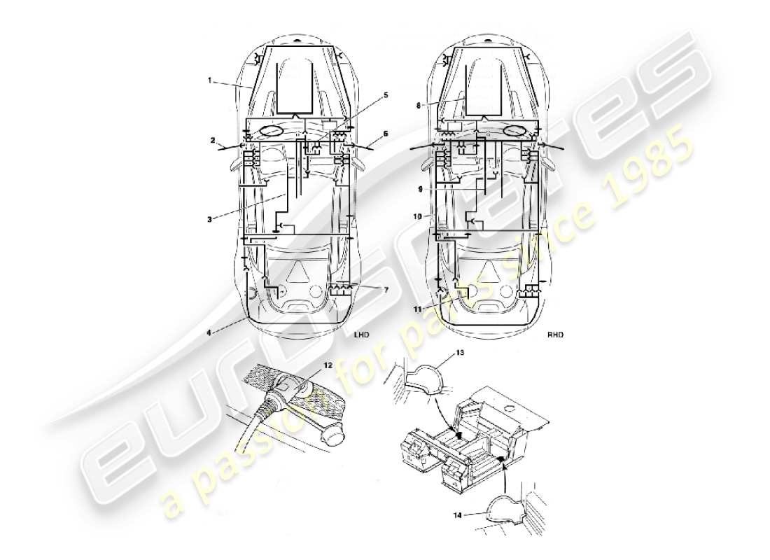 aston martin vanquish (2003) harnesses parts diagram
