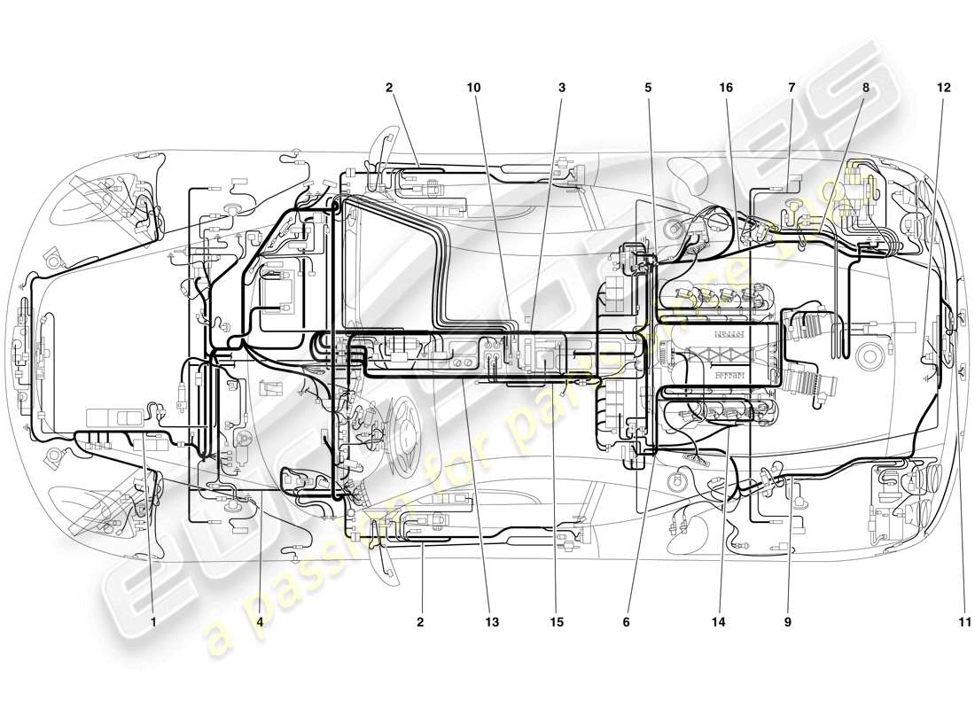 ferrari f430 scuderia (rhd) electrical system parts diagram