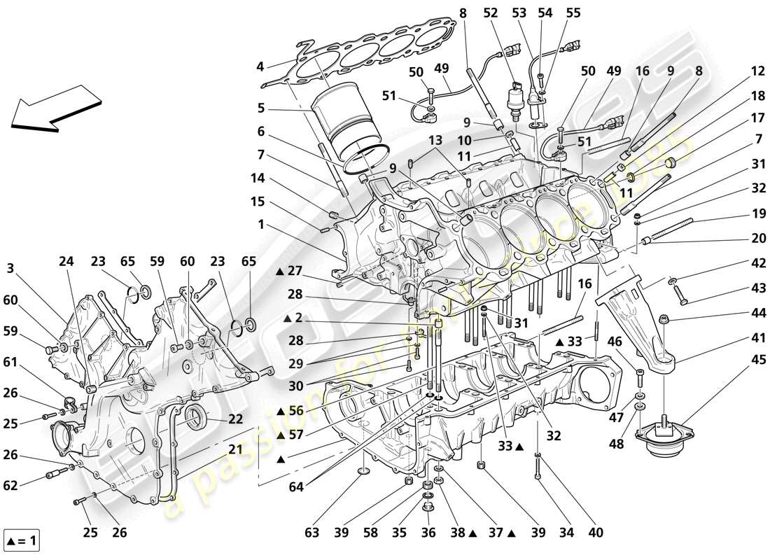 maserati trofeo crankcase parts diagram