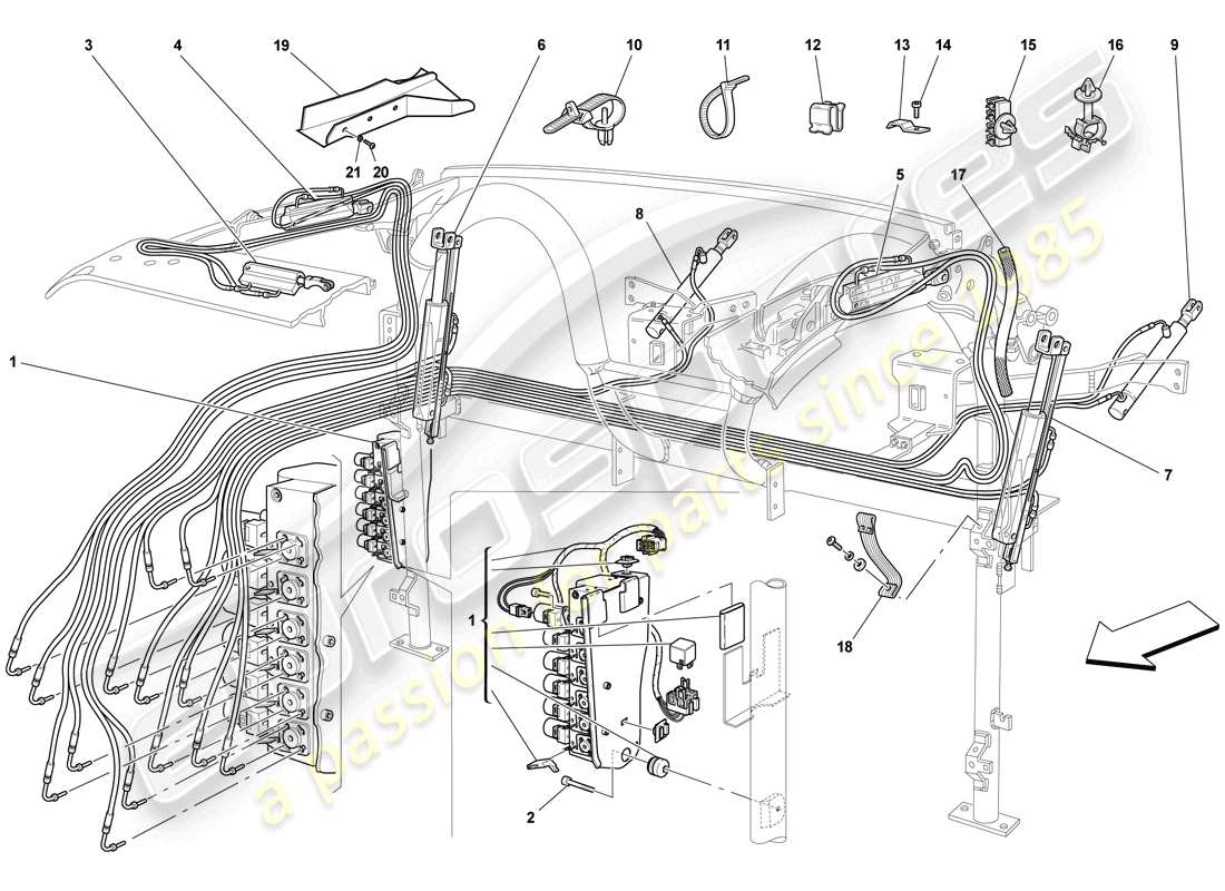 ferrari f430 scuderia spider 16m (usa) hydraulic system and electrohydraulic pump parts diagram