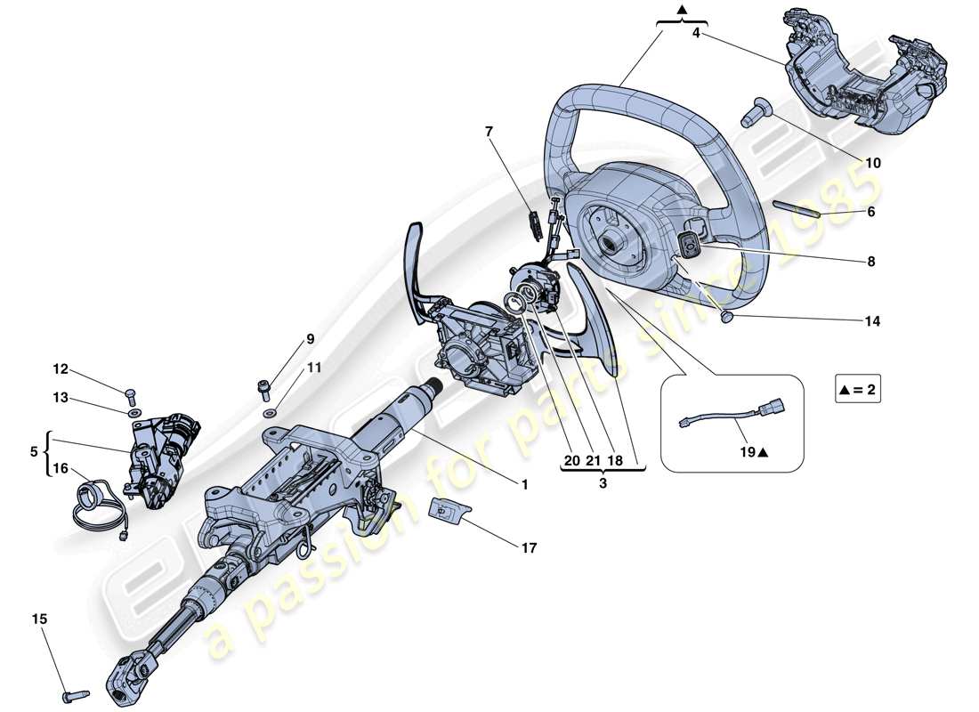 ferrari laferrari aperta (usa) steering control parts diagram