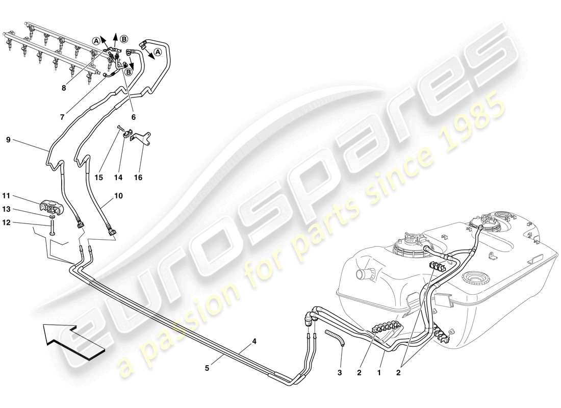 ferrari 599 sa aperta (europe) fuel system parts diagram