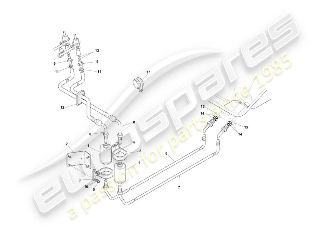 aston martin db7 vantage (1999) fuel system part diagram