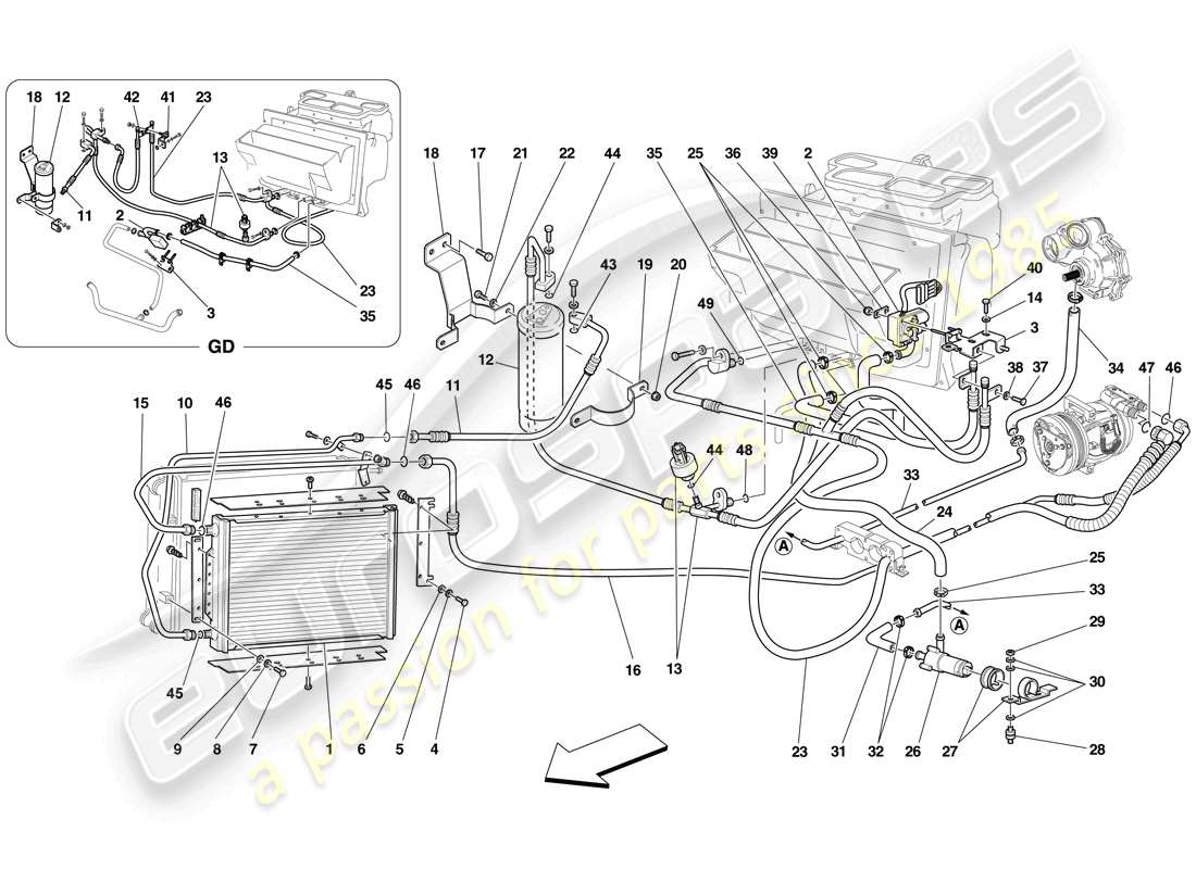 ferrari f430 scuderia (europe) ac system part diagram