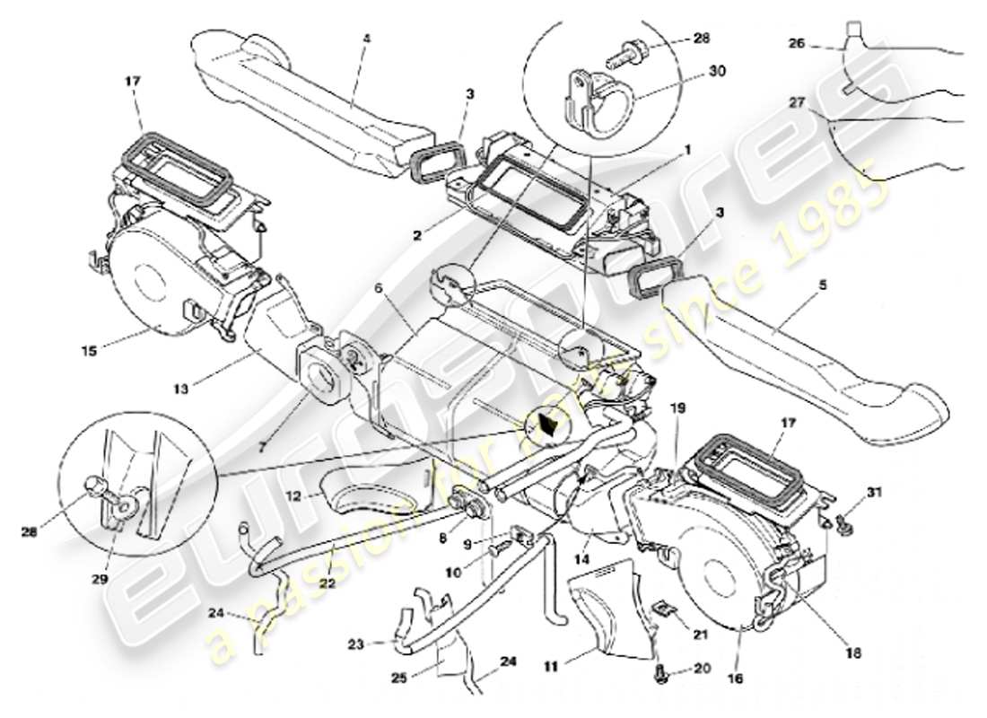 aston martin vanquish (2001) interior installation part diagram