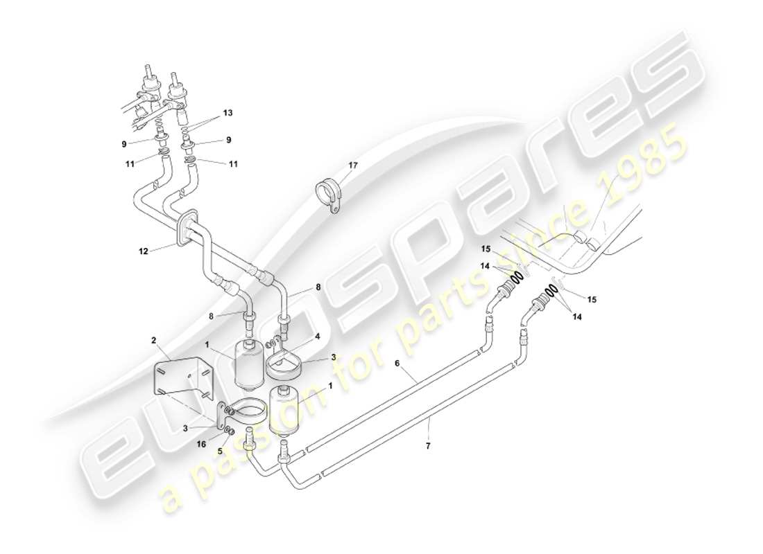 aston martin db7 vantage (2004) fuel system part diagram