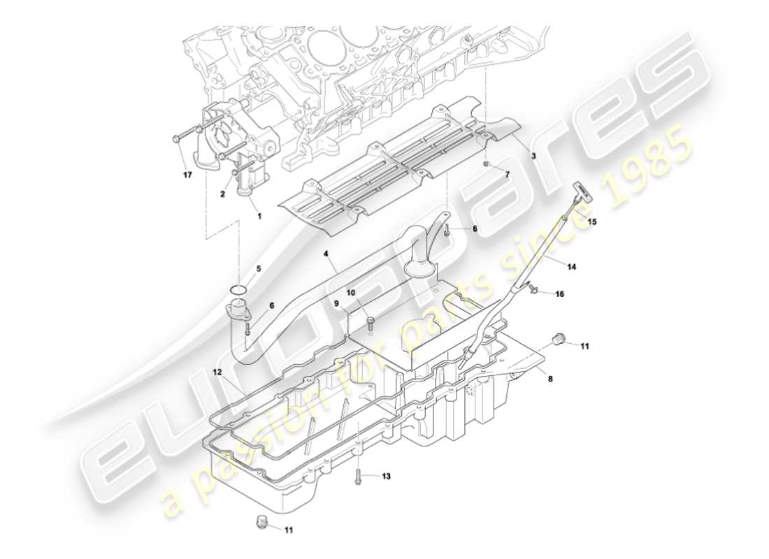 aston martin vanquish (2003) oil pump & sump parts diagram