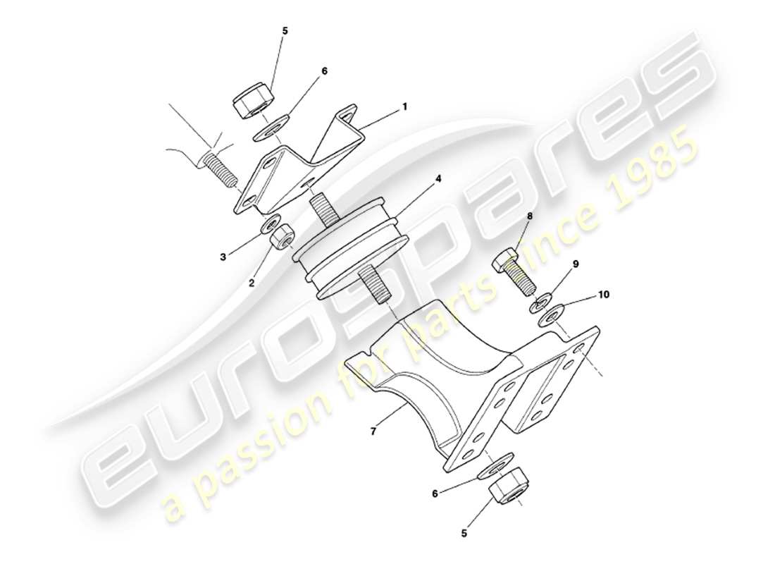 aston martin v8 volante (1997) engine mountings parts diagram
