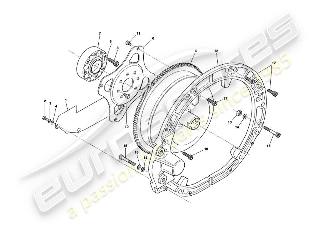 aston martin v8 volante (1997) torque convertor parts diagram