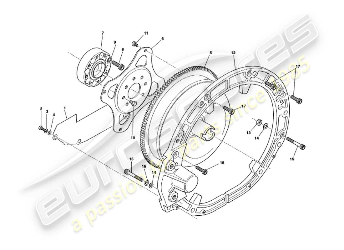 aston martin v8 volante (1999) torque convertor part diagram