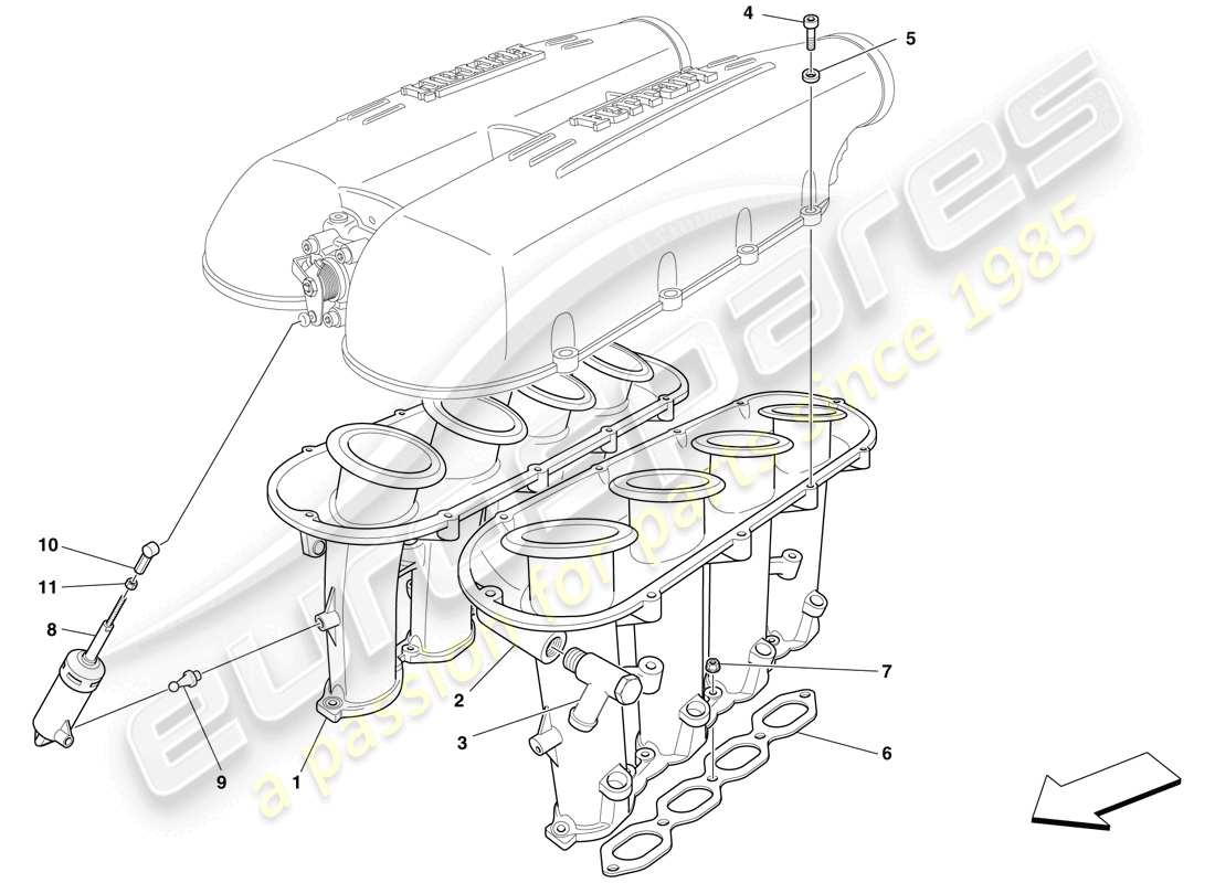 ferrari f430 spider (europe) intake manifold parts diagram