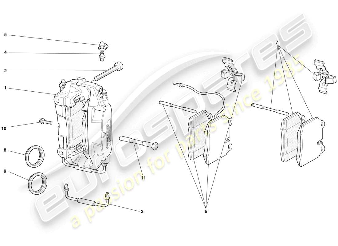 ferrari f430 spider (europe) front and rear brake callipers parts diagram