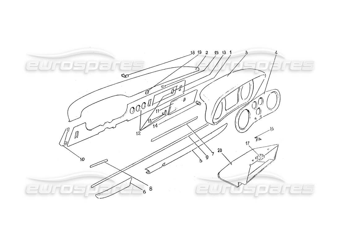 ferrari 330 gtc (coachwork) dash board part diagram