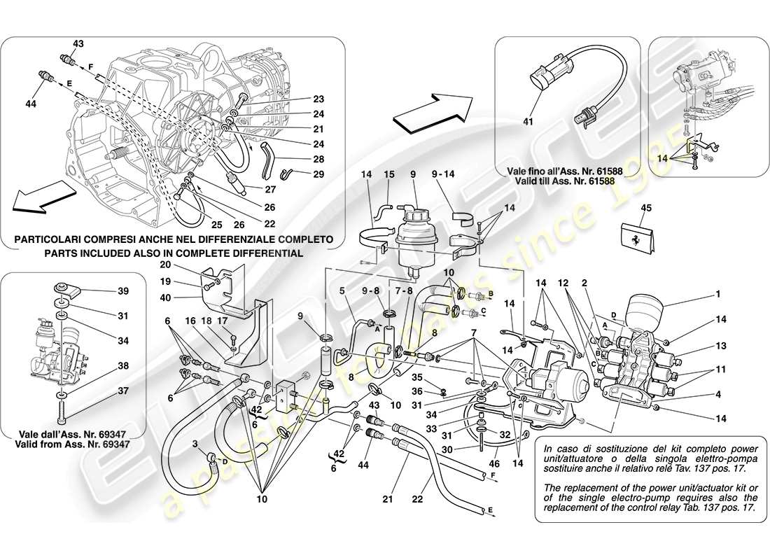 ferrari f430 coupe (usa) power unit and tank parts diagram