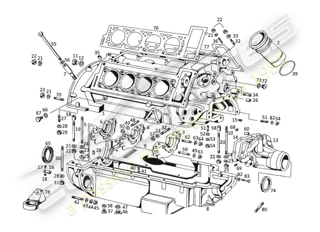 maserati kyalami engine housing parts diagram