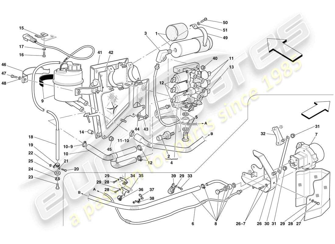 ferrari 599 gto (usa) power unit and tank parts diagram