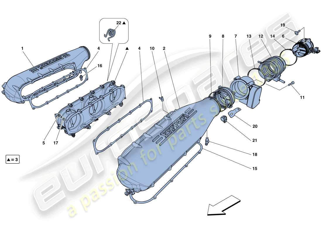 ferrari 458 speciale (europe) intake manifold cover parts diagram