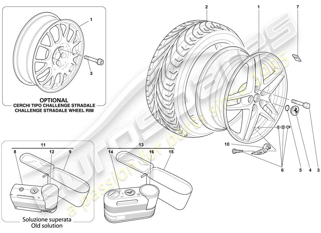 ferrari f430 spider (europe) wheels parts diagram