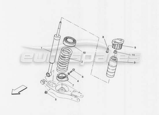 a part diagram from the maserati quattroporte m156 (2014 onwards) parts catalogue