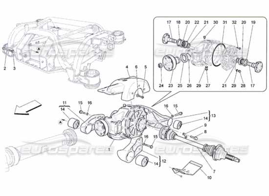 a part diagram from the maserati quattroporte m139 (2005-2013) parts catalogue