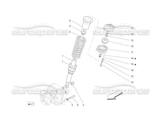 a part diagram from the maserati grancabrio parts catalogue