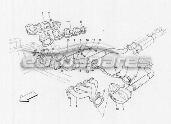 a part diagram from the maserati grancabrio parts catalogue