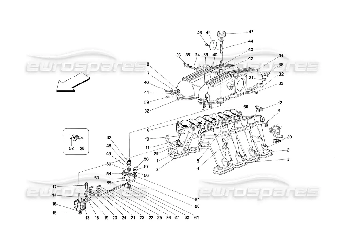 ferrari 348 (1993) tb / ts manifolds and covers parts diagram