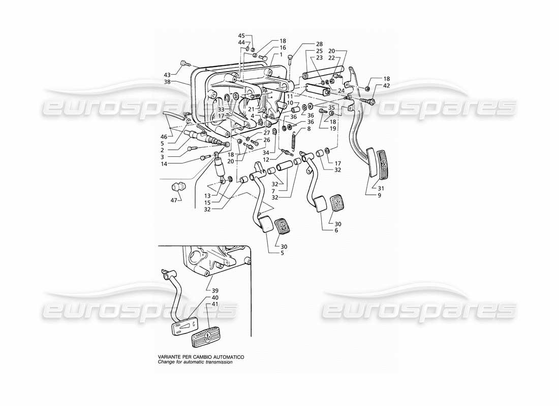 a part diagram from the maserati quattroporte (1996-2001) parts catalogue