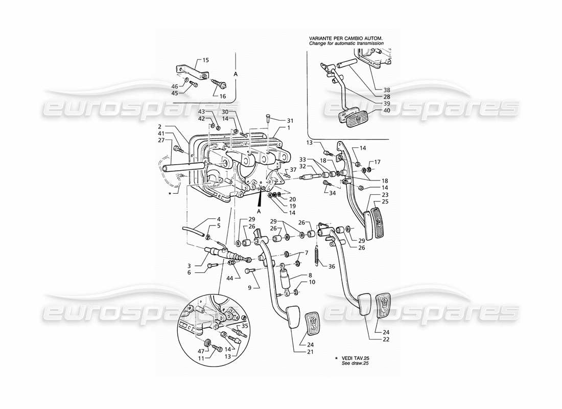 a part diagram from the maserati quattroporte (1996-2001) parts catalogue