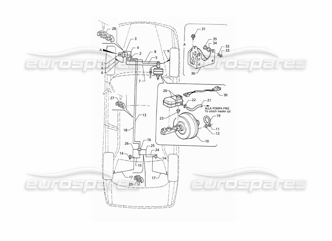 a part diagram from the maserati quattroporte (1996-2001) parts catalogue