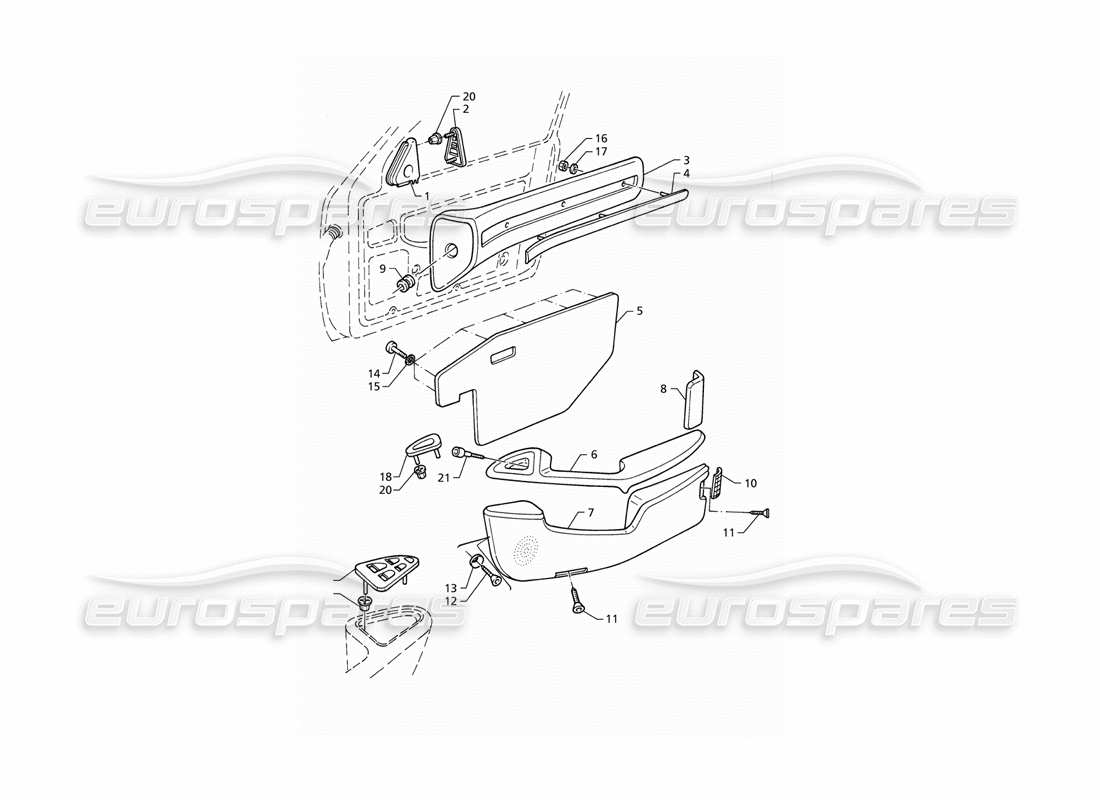 a part diagram from the maserati qtp v8 (1998) parts catalogue