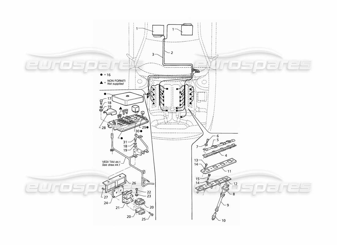 a part diagram from the maserati quattroporte (1996-2001) parts catalogue
