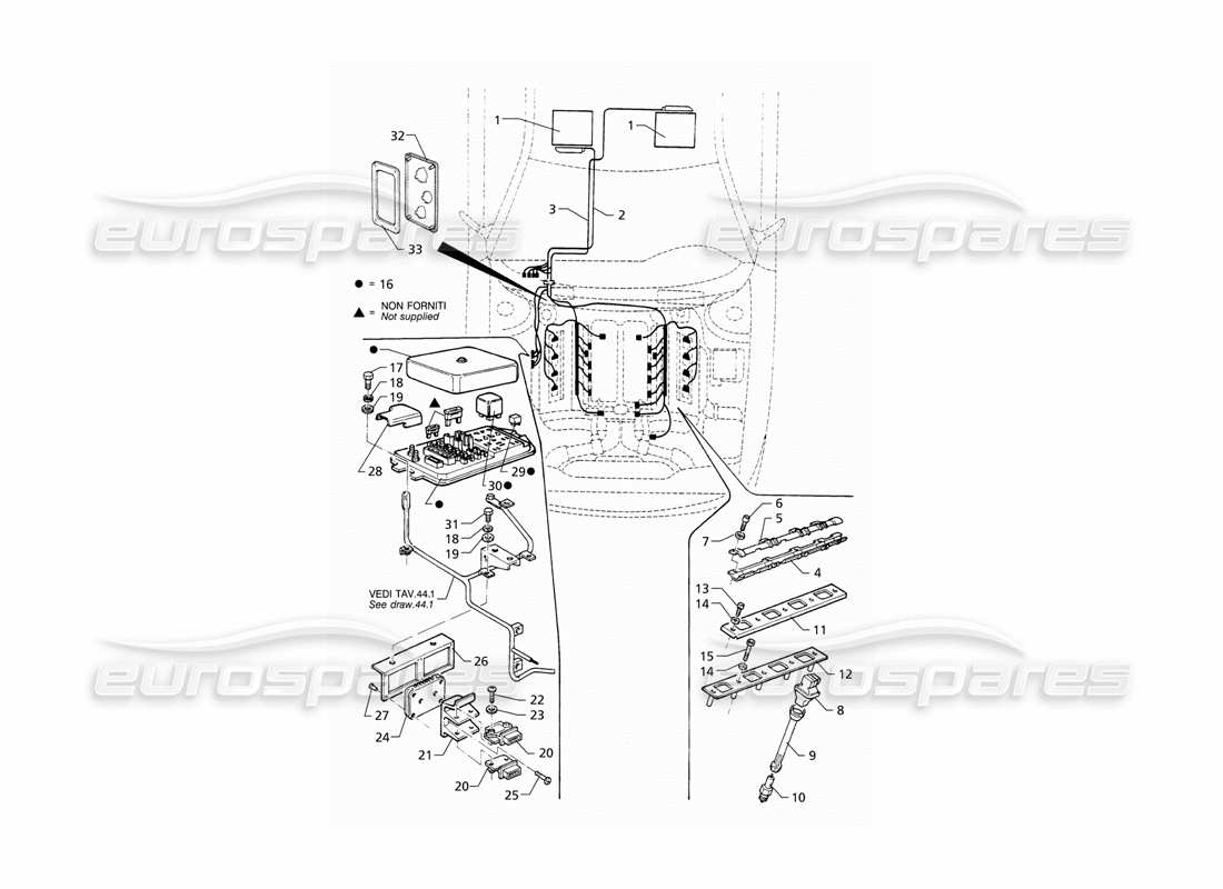 a part diagram from the maserati quattroporte (1996-2001) parts catalogue