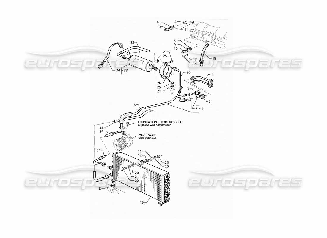 a part diagram from the maserati quattroporte (1996-2001) parts catalogue
