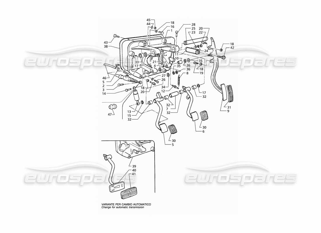 a part diagram from the maserati quattroporte (1996-2001) parts catalogue
