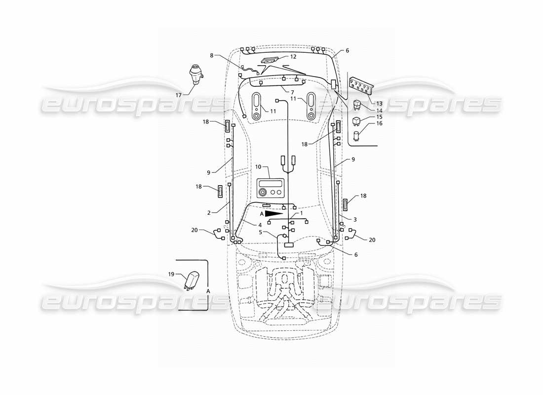 a part diagram from the maserati quattroporte (1996-2001) parts catalogue