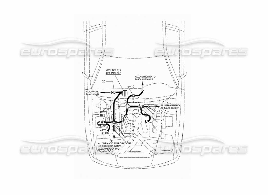 a part diagram from the maserati quattroporte (1996-2001) parts catalogue