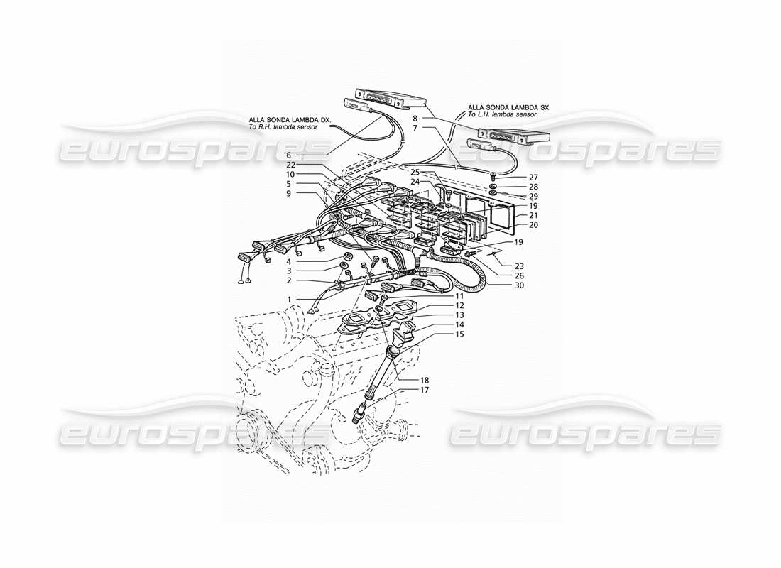 a part diagram from the maserati quattroporte (1996-2001) parts catalogue