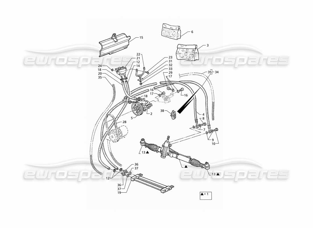 a part diagram from the maserati quattroporte (1996-2001) parts catalogue
