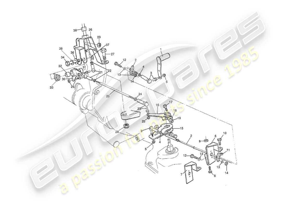 a part diagram from the aston martin v8 virage parts catalogue