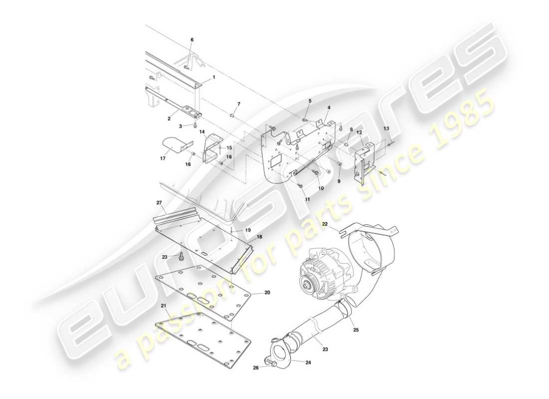 a part diagram from the aston martin vanquish (2007) parts catalogue