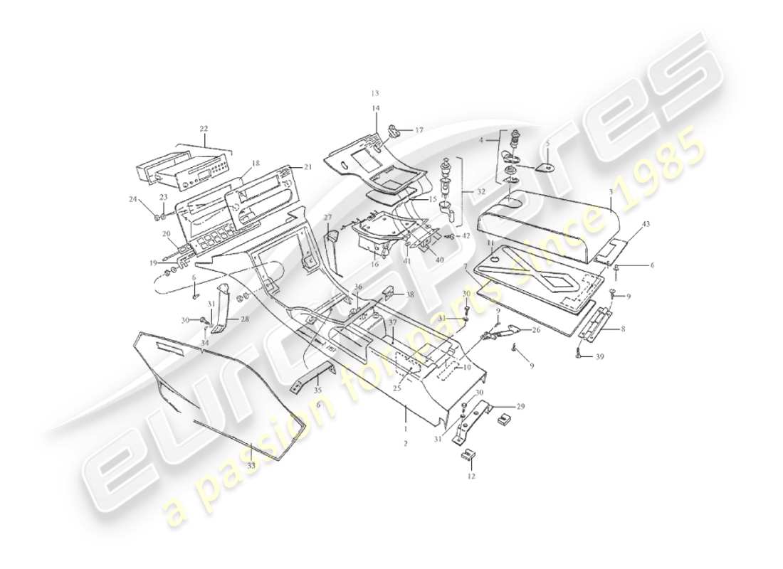 a part diagram from the aston martin v8 virage parts catalogue