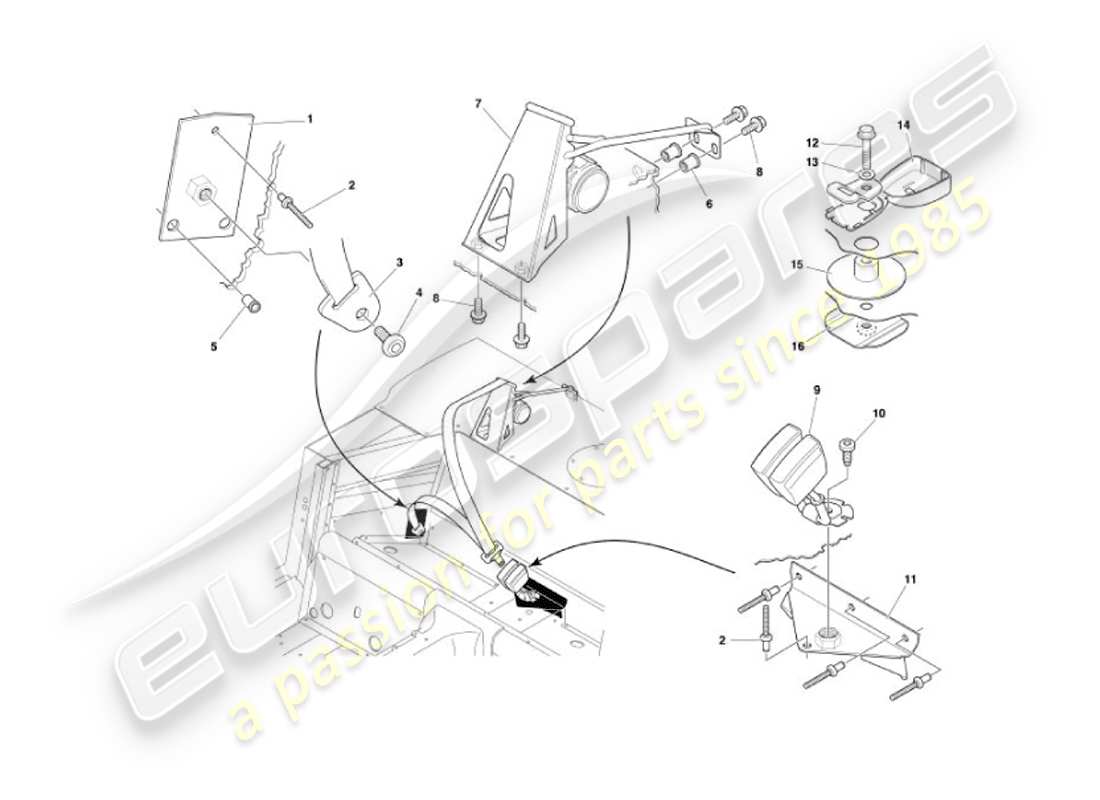 a part diagram from the aston martin vanquish (2007) parts catalogue